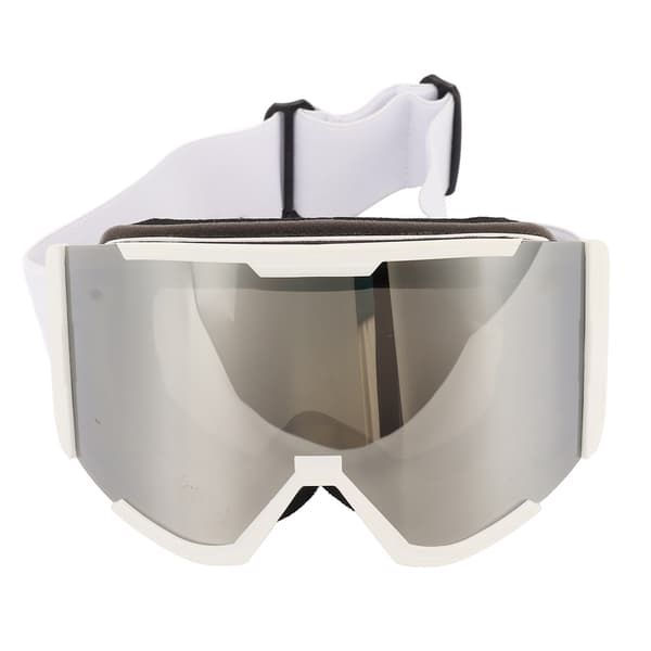 Utomhusskidglasögon Anti-dimma Dubbla lager UV-skydd Justerbar Silverlins Vit ram