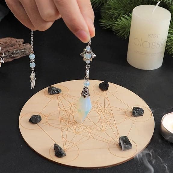 Kristallsten Spets Dowsing Pendel för Spådom | Energi Scrying Dowsing Kristallpendel för.