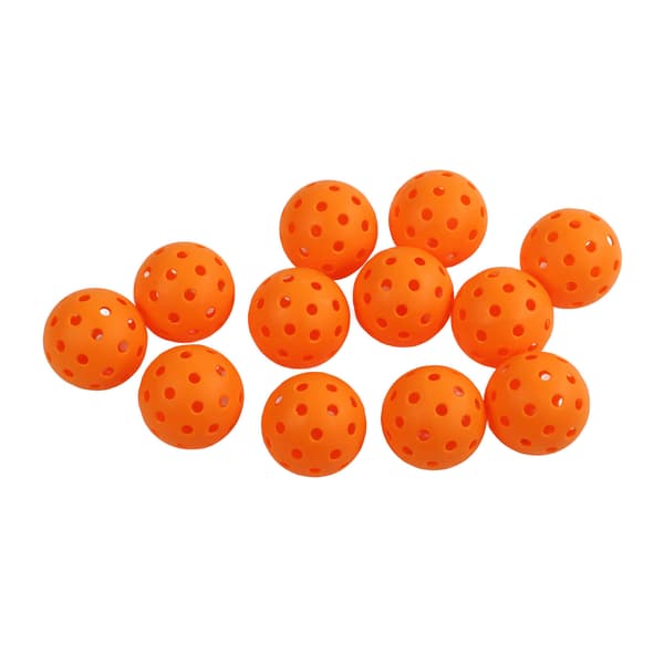 12 st PE Pickleballbollar 74 mm 40 hål Hög elasticitet Utomhus Orange