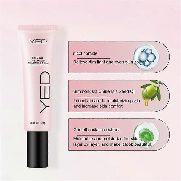 Makeupbas, 30g, ljusar upp hyn, minimerar porer, återfuktar och lyser upp huden.