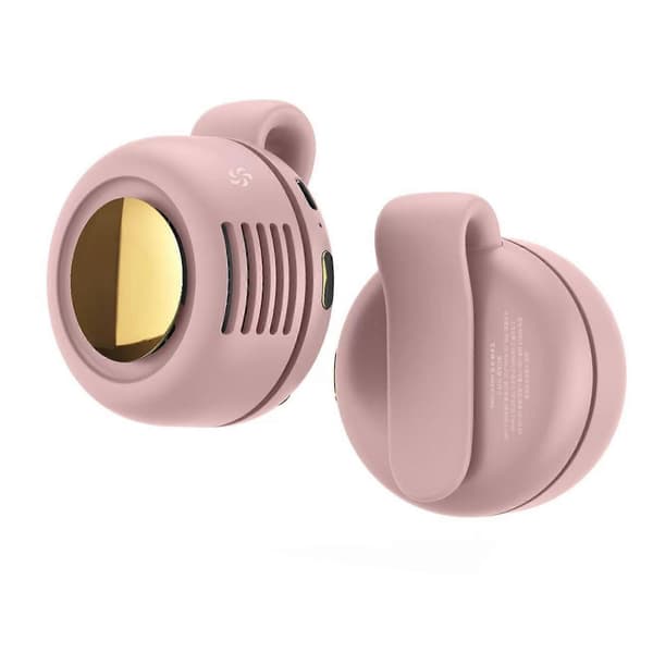 Minibælteventilator, 360-graders roterende klips, 3 blæserhastigheder, støjsvag drift (pink)