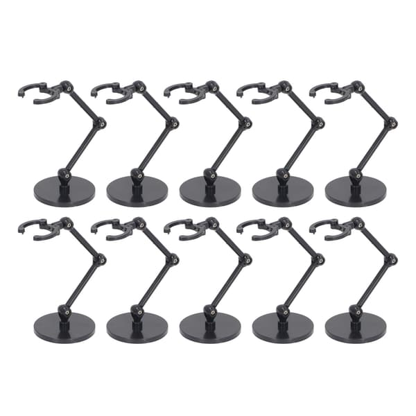 10 minifigurställ för 6-tums actionfigurer, svart plast