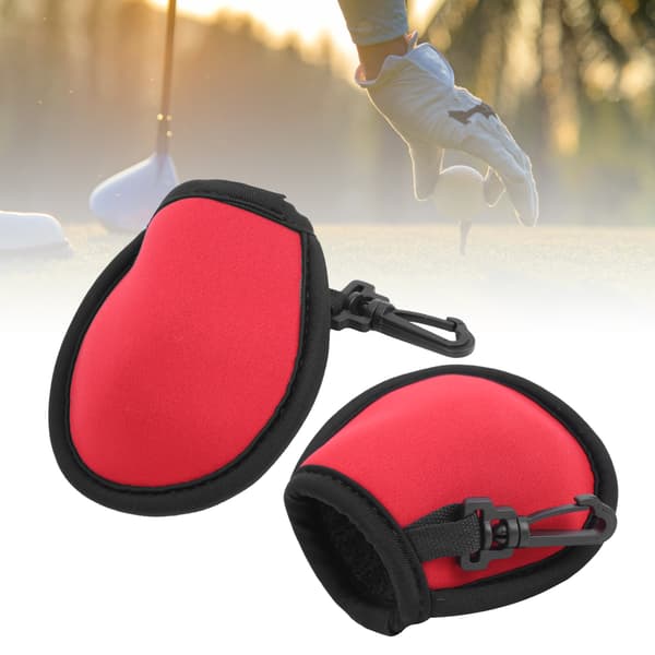 2st Bärbart Rött Neopren Vattentätt Golfbollsfodral med Krok