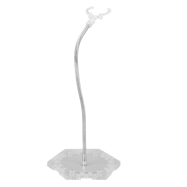 Stabil ABS rustfrit stål actionfigur base til 6-tommer gennemsigtige figurer - Displaystander