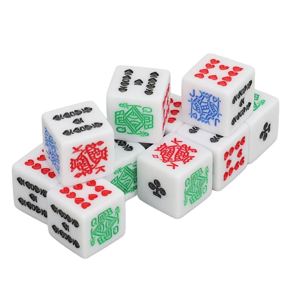 Sett med 20 akryl 6-sidige pokerterninger for fest- og bursdagsspill