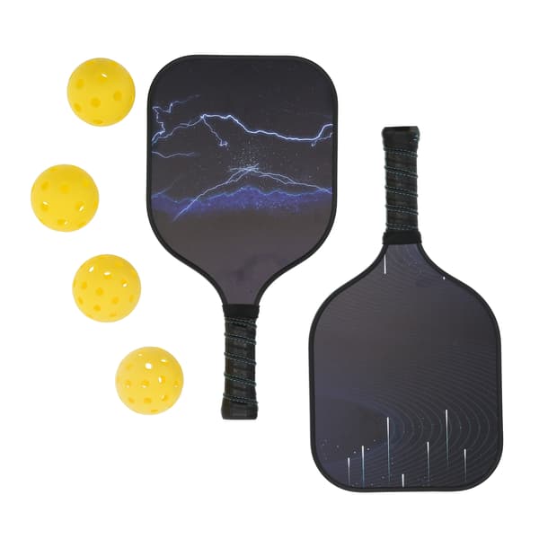 Bärbart pickleballracket i glasfiber och PP för utomhusbruk med boll och väska