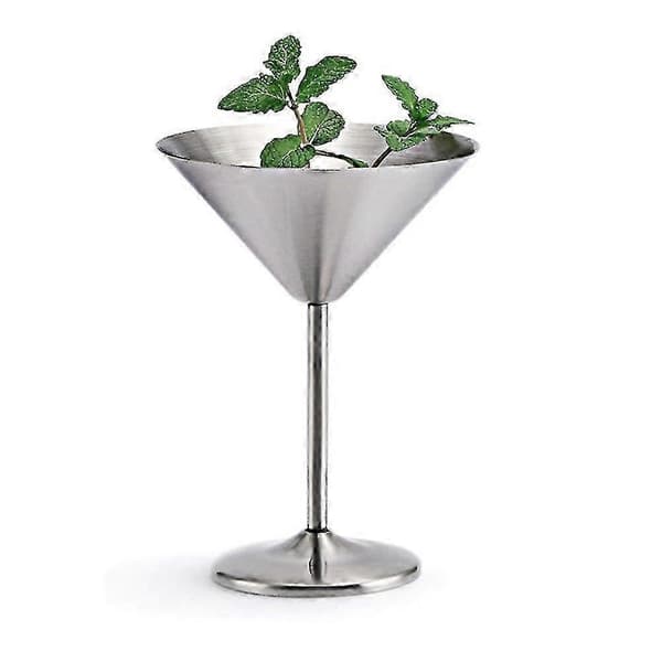 Martini-glas sæt i rustfrit stål, 8 ounce metal cocktailglas, ubrydelige og holdbare.