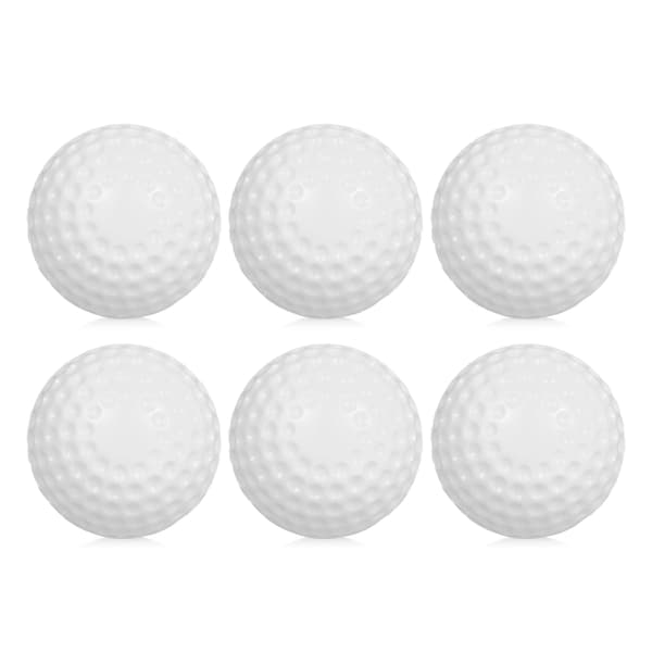 6-pack 9-tums PU-basebollar med gropar och väska för träningsmaskin
