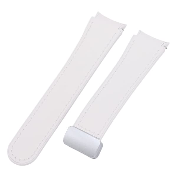 Silikonarmband för Watch 4 5 6 med vikbart spänne, absorberande och snabbfäste, vit