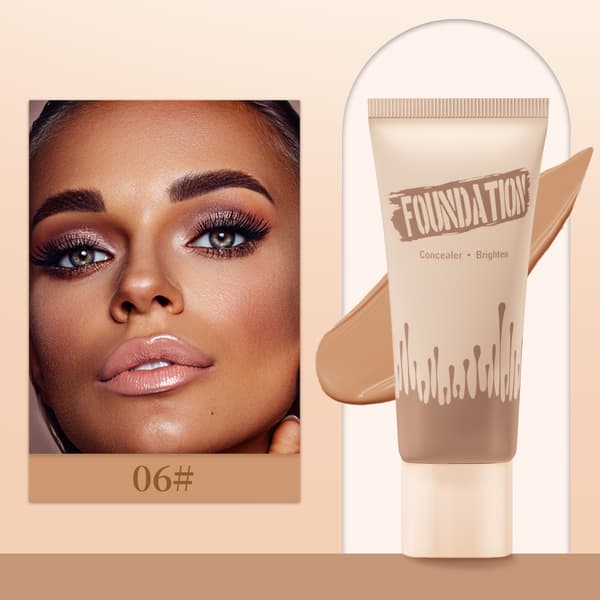 6 nyanser flytende foundation, concealer foundation, lett langvarig sminkebase, oljekontroll... 05#