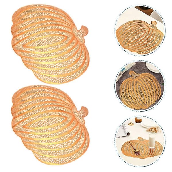 Høstdekkebrikke Thanksgiving Gresskar Varmebestandig 6 stk. Utstanset PVC