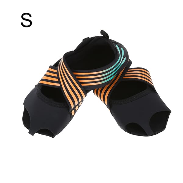 Mjuka halkfria yogaskor för Pilates, Barre Dansträning, Orange (Storlek 35-36)