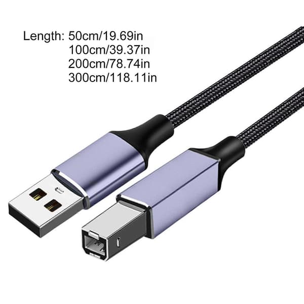 pålideligt USB 2.0 til USB B printerkabel til printere, scannere og MIDI-keyboards.