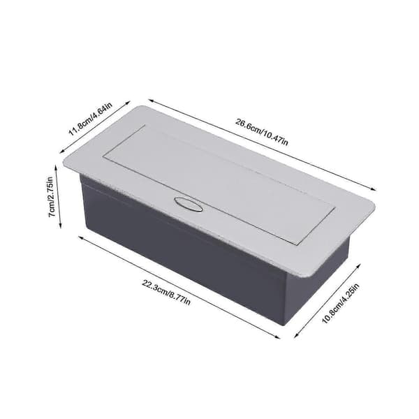 Skjult bordstikdåse med 2 USB-stik Silver