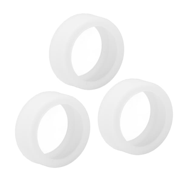 3 STK Silikone Ring Cover til Smart Ring, Ridsefast, Hudvenlig, Størrelser 6 7 8 9 10, Hvid S