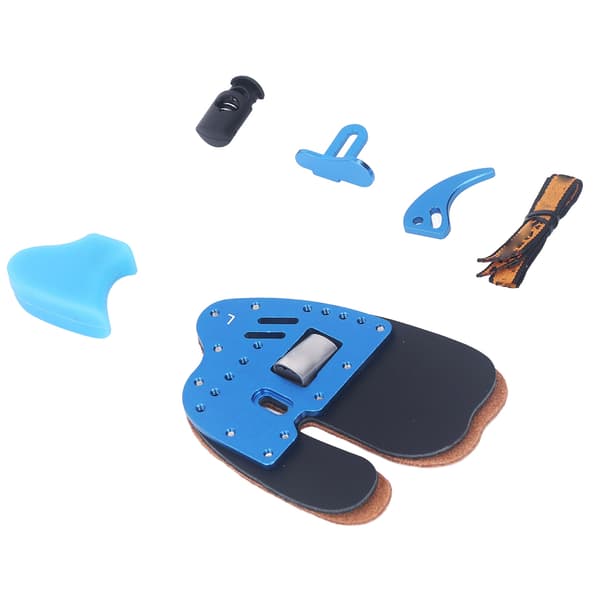 Ægte læder digital buebeskytter med ergonomisk design til recurve bueskydning, blå og sort