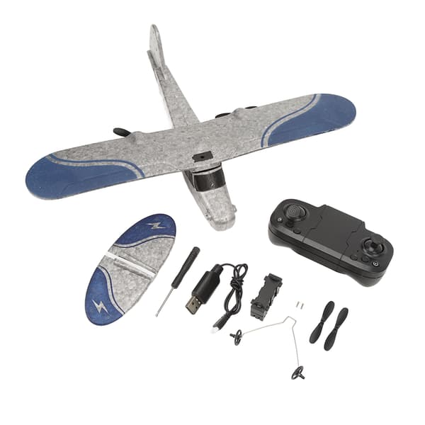 Fjernstyret fly EPP RC svævefly med LED-lys, 716 motor, 2 kanaler, til alderen 14 år og opefter
