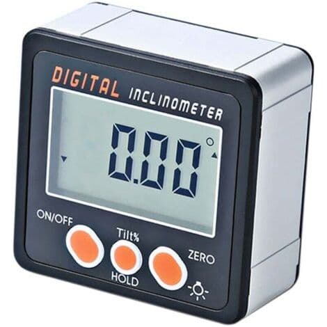 Asupermall – Digital inklinometer 0-360° – Noggrannhet ±0,2° – Upplösning 0,05° – LCD-display – Integrerad magnet för montering