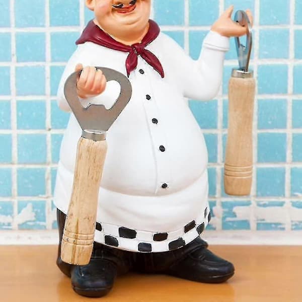 Kreativ flaskeåbner, kokkefigurer med øloplukker
