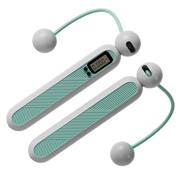 Trådløst hoppetau med vektteller, isblå, for trening, ENEM-eksamen