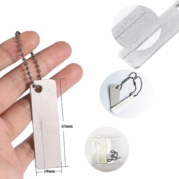 Bærbar Multifunktionel Mini Keramisk Sten Sliber til Camping og Fiskeri med Nøglering