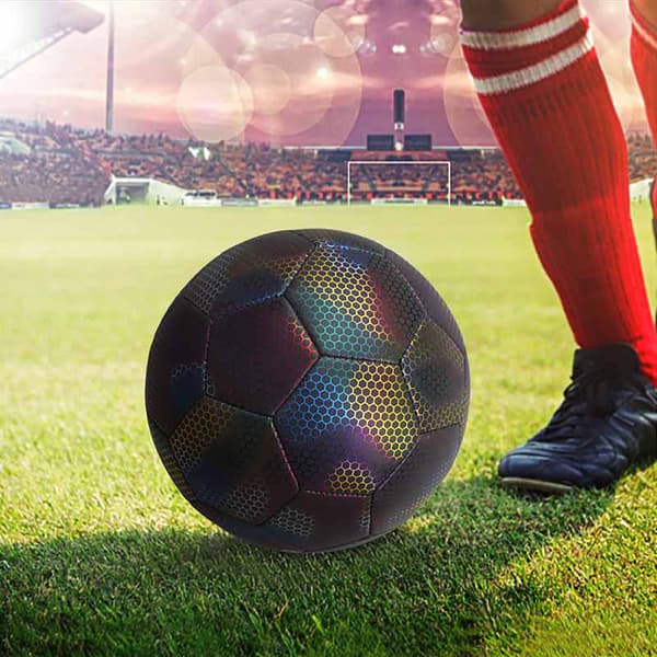 Reflekterende PU Fodbold til Træning og Natkampe med Pumpe og Tilbehør