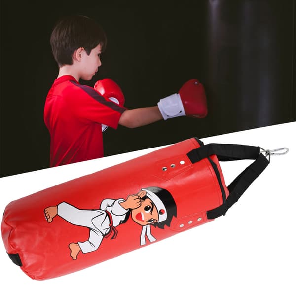 Barns hängande boxningssäck 60cm PU för barn Muay Thai träning röd