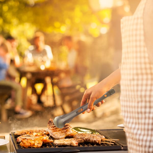 Multifunktionel Titanium BBQ-tang med ske-gaffel og takket spatel til camping og picnics