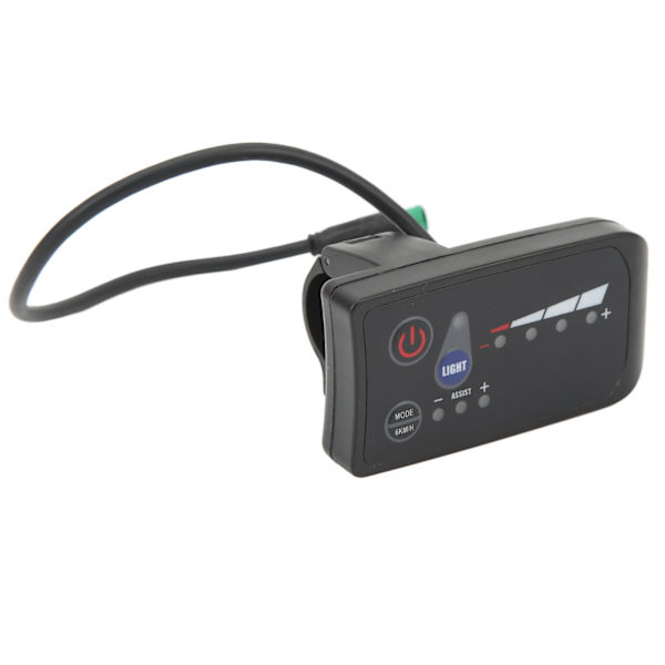 Effektmätare för elcykel, LED-display, ABS-panel, 5 stift, vattentät, 24V