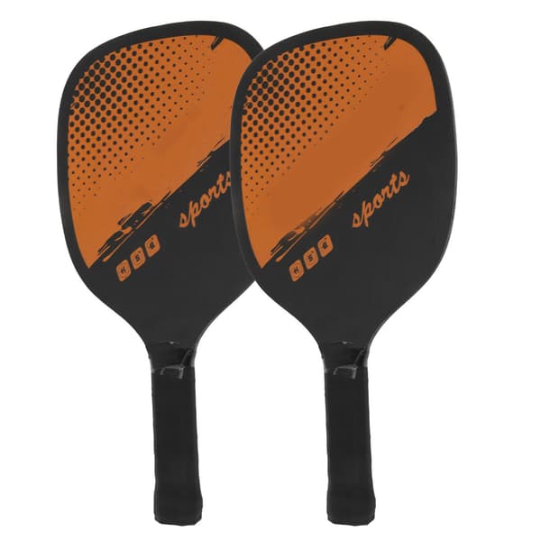 Pickleball-sæt i træ med 4 bolde og bærbar taske til indendørs/udendørs træning - Orange