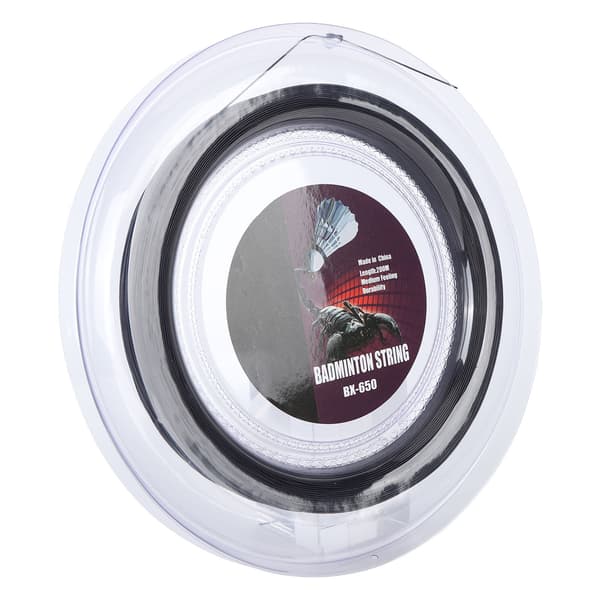 Badminton Ketsjerstreng 200m Nylon 0,72mm BX650 Sort til Træning