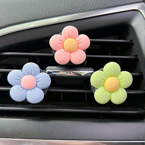 Blomsterformet billuftfrisker, søt gave til dekorasjon av bilens luftkondisjoneringsventiler.
