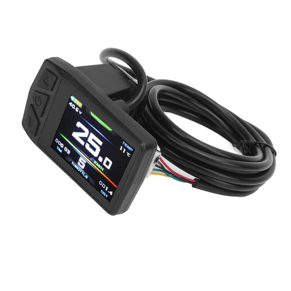 LCD-display för elscooter med bakgrundsbelysning och 24-48V USB-port. Slitstark ABS-panel.