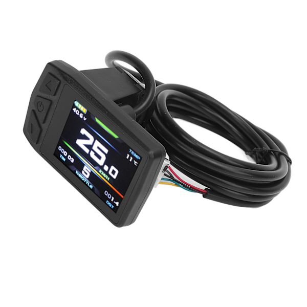 LCD-display til el-løbehjul med baggrundsbelysning og 24-48V USB-port. Holdbart ABS-panel.