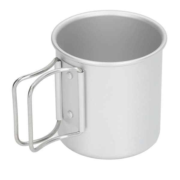 Ultralätt campingmugg med vikbart handtag, aluminiumoxid, säker för camping och picknick