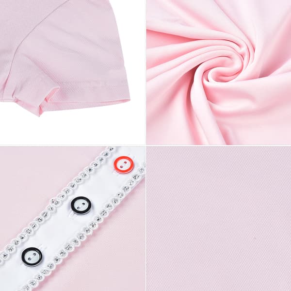 Högkvalitativ rosa akryl kortärmad ridtröja för flickor (storlek S)
