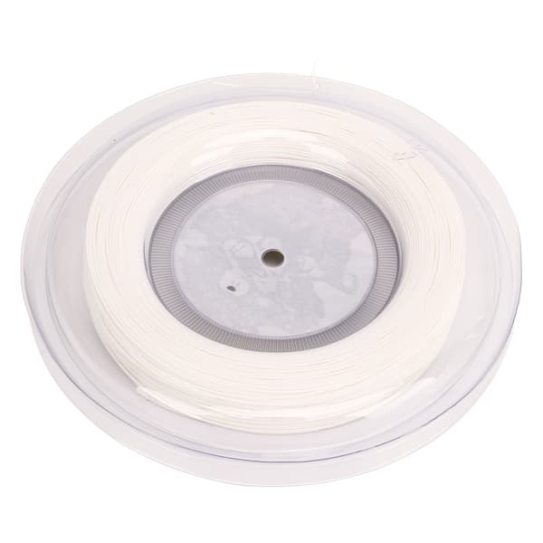 Vit polyester tennissträng 1,25 mm 200 m med dubbelsöm, slagtålig
