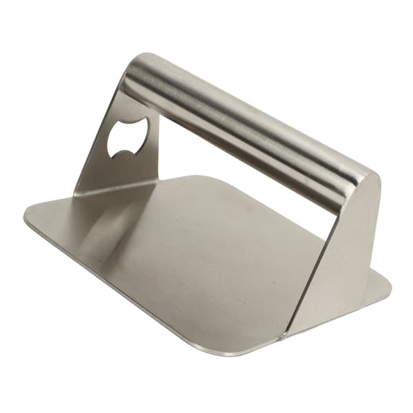 Rektangulær hamburgerpresse, 304 rustfritt stål, non-stick, med ergonomisk håndtak, for grill og stekepanne.