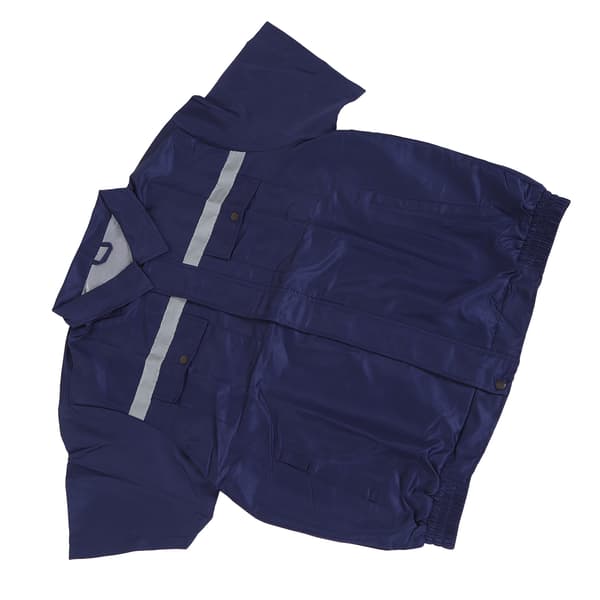 Blå jakke med dobbelt køleventilator, UV-beskyttelse, udendørs sommer, 4XL