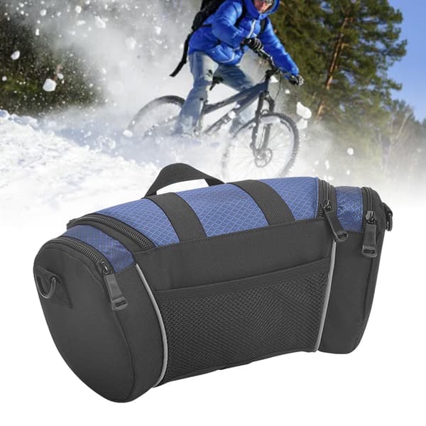 Cykelstyrstaske 5L Nylon med reflekterende striber Stor kapacitet Blå