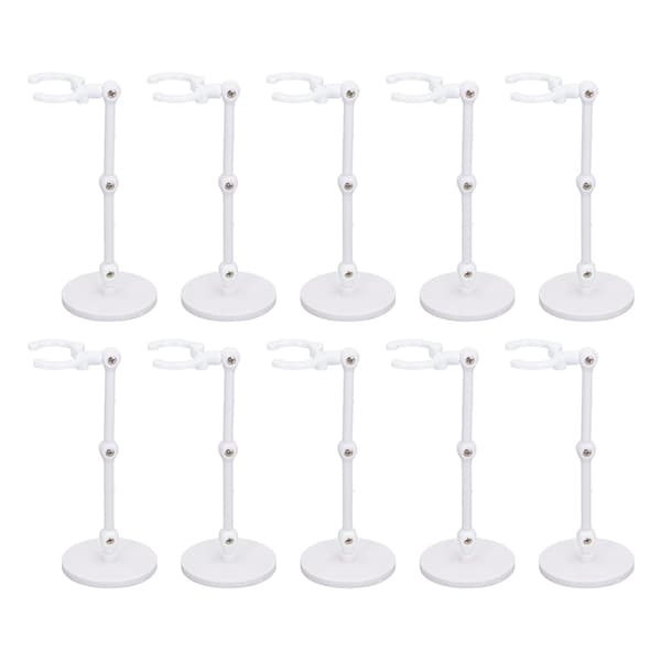 10 uppsättningar stativ för 6-tums actionfigur-minidisplayer, vit plast
