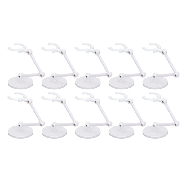 10 sæt standere til 6-tommer actionfigur minidisplays, hvid plast