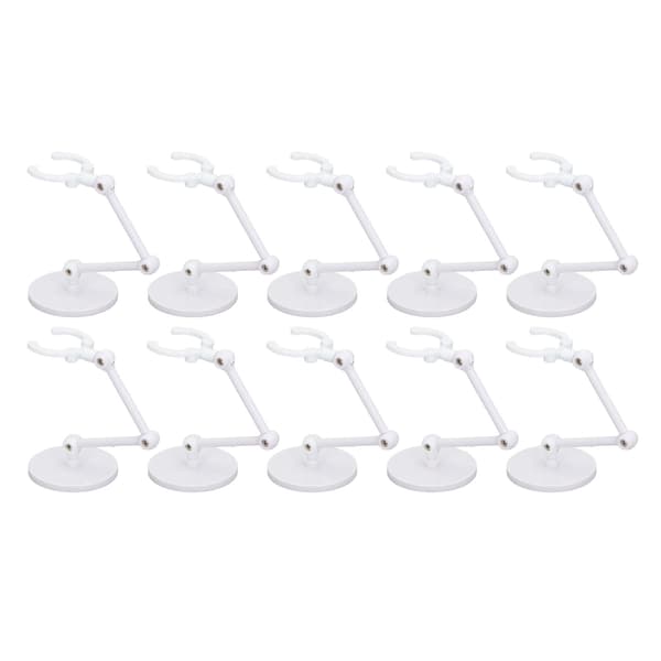 10 uppsättningar stativ för 6-tums actionfigur-minidisplayer, vit plast