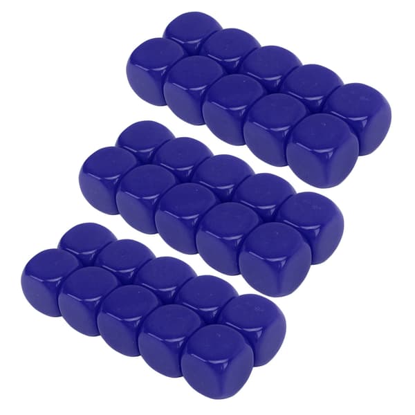 30 STK Sæt med 6-sidede runde blanke terninger i plastik 16MM til spil, fester, gør-det-selv, matematikundervisning, blå