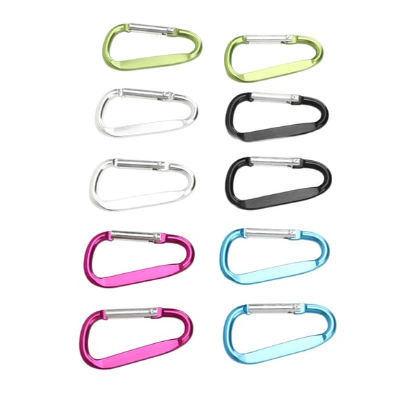 10 st mini karbinhakar i aluminium D-ring form nyckelring spänne krok för camping