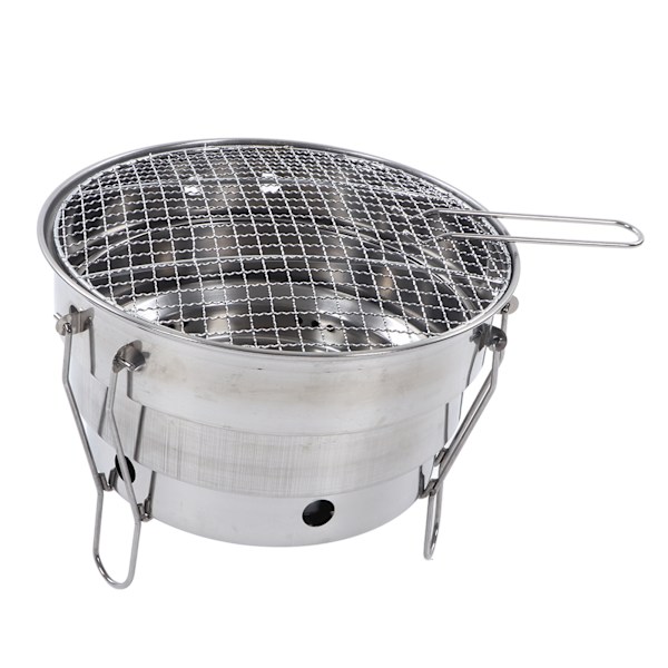 Bærbar kulgrill i rustfrit stål til camping og picnic