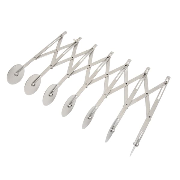 Deigkutter med 7 hjul, rustfritt stål, justerbar for pizza, pasta, nudler, kake, kjeks