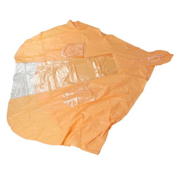 Lang elektrisk sykkelregnponcho med hette og speildeksel 4X oransje
