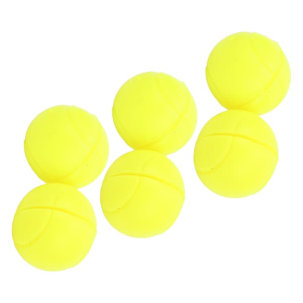 6 silikonvibrationsdämpare för tennisracketar, bollformade, fluorescerande gula