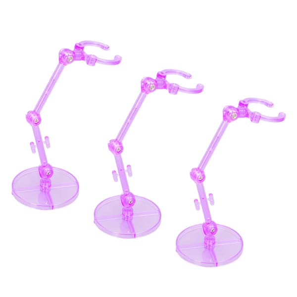 10 STK Actionfigurstativ, Gennemsigtig Plastik Displaybase til 6-tommer Actionfigurer, Lilla